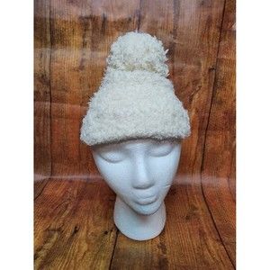 LEMON BEANIE HAT OS WHITE COZY AND WARM  LEMON COLLECTIONS